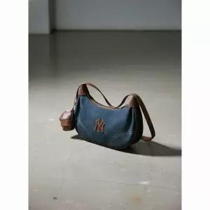 MLB 카리나 데님 배색 호보 숄더백 NY 인디고