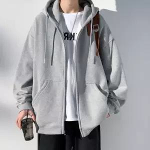 남녀공용 캐주얼무드 오버핏 포켓 포인트 후드 집업