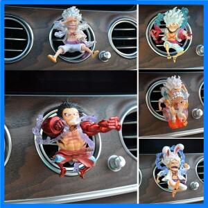 애니메이션 원피스 자동차 공기 배출구 장식 니카 루피 조로 나미 액션 피규어 피규어 모델 아이 장난감 선