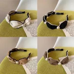 아이돌 여신머리띠 셔링 진주 헤어밴드 헤어액세서리 진주머리띠 레트로머리띠