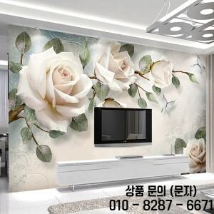 현대 미니멀리스트 벽화 벽지 유럽 스타일 흰 꽃 유화 사진 거실 배경 홈 장식
