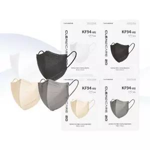 [한송 크린케어][국내생산] 한송 크린케어 KF94 2D 새부리형 4중필터 대형 마스크 화이트/블랙/연황색/진