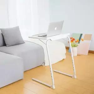 간이밥상 원룸 공부 라운딩모서리 철제프레임 침대책상 사각접이식테이블 입식테이블