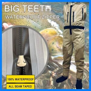 지퍼 앞면 통기성 스턴트 가슴 낚시 웨이더 방수 지퍼형 큰 사이즈 스타킹풋 웨이딩 팬츠 (남성용 용접 심)