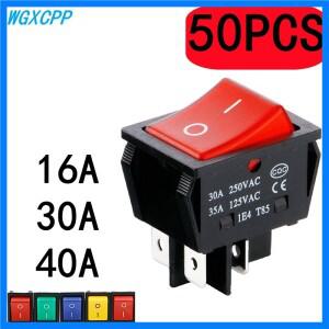 50PCS 로커 전원 버튼 스위치 고전류 ON/OFF Eelding 기계 전용 KCD4 스털링 실버 포인트 30/35A 250/125V