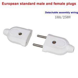 유럽 표준 남성 및 여성 커넥터 두 개의 원형 10A 플러그 연장 코드 전원 가정용