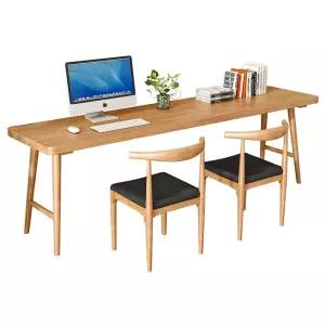 원목 2인용 긴책상 심플 벽붙이 학생용 데스크