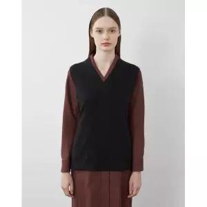 [하프클럽/올리비아로렌]A라인 포켓 V넥 베스트_VOBBN3W9151