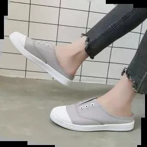 캐주얼슬리퍼 끈없는 데일리 외출 슬리퍼 캔버스천 뮬 스니커즈
