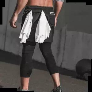 운동용품 트레이닝팬츠 이중바지 7부레깅스 반바지 스포츠웨어