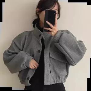 가오리핏 크롭 코트 가을 겨울 데일리 아우터 여자 숏