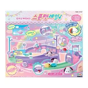 산리오 스푼펫 레일놀이 장난감 자동차 작동 캐릭터