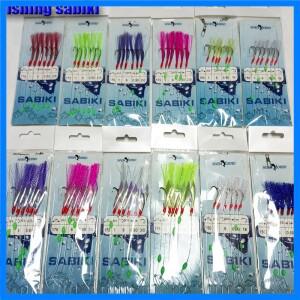 2024new 낚시 sabiki 바다 물고기 피부 미끼 장비 낚시 미끼 6 개/가방 sabiki 필요한 색상을 선택하십시오