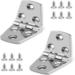 QWORK 보트 도어 힌지 마린 등급 스테인리스 스틸 316 미러 폴리싱 RV 캐비닛용 3인치 x 1.5인치 2팩