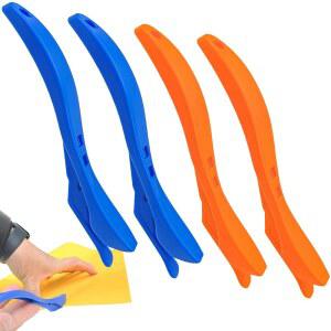 Capiant 4팩 포장지 커터 - 선물 포장, 비닐, 공예지, 스크랩북용 손잡이가 있는 숨겨진 안전 칼날 슬라이딩 절단 도구