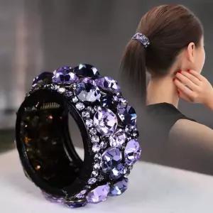 큐빅 포니테일 원형집게핀 동그라미 링고정헤어핀