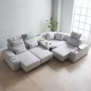 루엔 모션소파  전동 리클라이너 5인용  패브릭 쇼파 기본형 (콘솔박스 스피커형 포함) [무료배송]