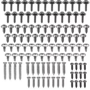 111피스 인테리어 외관 엔진 베이 트림 스크류 하드웨어 키트 크롬 8 피팅 GM 쉐보레 뷰익 올드스모빌