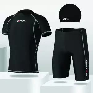 남자 사각 실내수영복 초등 주니어 성인남자 반팔수영복 세트 수영장 생존수영 강습용 빅사이즈