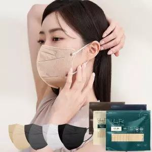 [인디에어마스크]KF94 유어핏 새부리형 마스크 에코팩 50매 소형 중형 대형 특대형 국산 일회용