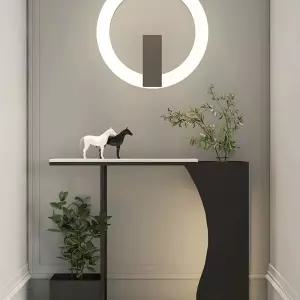 현관 테이블 폭좁은 선반 블랙 콘솔 틈새 협탁 창가 엔틱