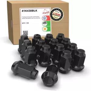 휠 액세서리 부품 16개 M10x1.25 스레드 벌지 도토리 1.26 롱 러그 너트 블랙 14mm 육각 핏 아티스틱 캣