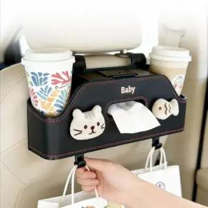 자동차 헤드레스트 다기능 수납함 시트백 거치대 차 안 휴지통 물병 폰거치