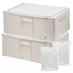 홈 언더베드 리빙박스 112L 2P + 압축팩 대형 2P 그레이 2개