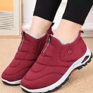 따뜻한 여성 패딩 부츠 방한 여성 슬립온 부츠 겨울 신발 따뜻한 패딩