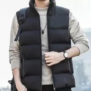 남자 베이직 패딩조끼 블랙 하이넥 남자베스트조끼 겨울패션 조끼패딩