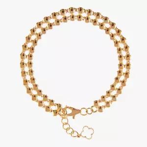 [엘렌쥬얼리]14K 더블 티어 드롭 라인 체인 금 팔찌