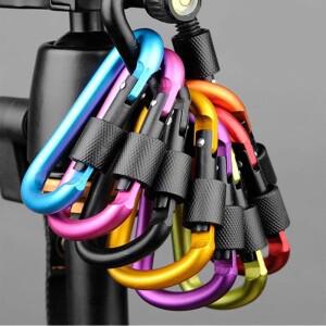 알루미늄 카라비너 후크 퀵드로우 D-링 키 체인 클립 캠핑 키링 스냅 야외 여행 키트 액세서리 5 개