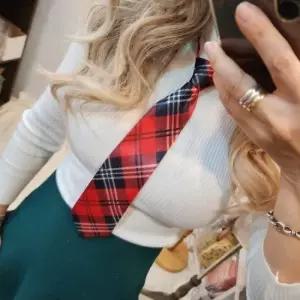 자동 체크 넥타이 졸업식 행사 코스튬 연극 교복