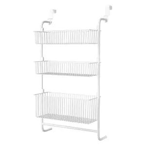 홈 3단 다용도 문걸이 수납선반 화이트 1개