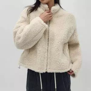 [하프클럽/옷자락]여자 양털 스트링 버튼 차이나넥 겨울 집업 퍼 자켓