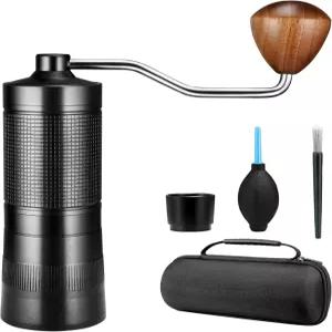 수동 커피 그라인더 케이스 포함 휴대용 사용 편의성 대용량 청소 용이성 내구성 가정용 여행용 캠핑 블랙