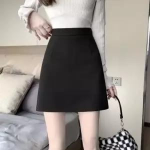 겨울철 플레어라인 이지 플레어스커트 하이웨스트일상용 모직스커트 모직치마