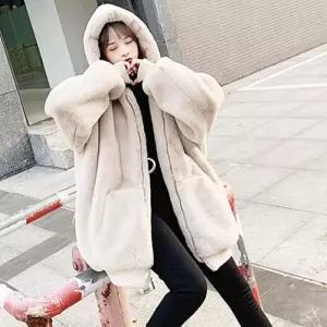 [라일리여성의류] Rly 후드집업 페이크퍼코트 퍼코트 겨울 아우터 퍼롱