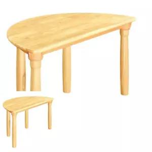 2WC 원목 반원 책상 원목다리530MM 어린이집책상 확장테이블 반원식탁
