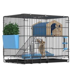 대형토끼집 토끼케 하우스 방수 철장 동물농장 단일상품 사육장 병아리 노란색 친칠라