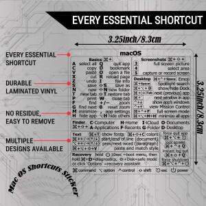 Mac OS 단축키 스티커 | macOS호환  키보드 무잔류 라미네이트 비닐 맥북 호환 노트북 치트시트
