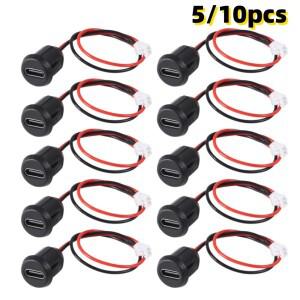 5/10PCS Type-C 암 섀시 2Pin 직접 압착 USB C 커넥터 잭 충전 포트카드 버클 포함