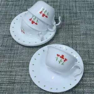 코렐 커피잔 세트 찻잔 커피컵 도자기컵 꽃무늬 4인조 머그컵 물컵 물잔 머그잔 커피머그잔