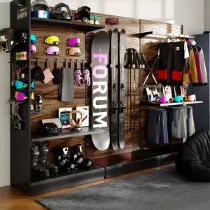 스키 장비 벽걸이 보관대 스키랙 부츠건조기 겸용 스키홀더 수납 선반형 실용적 정리대