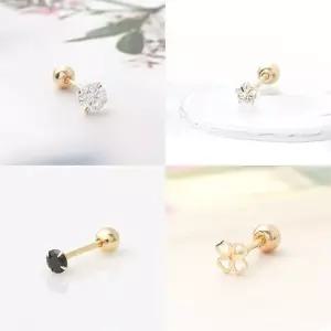 다온샵 10K 금 데일리 기본 큐빅 골드 피어싱