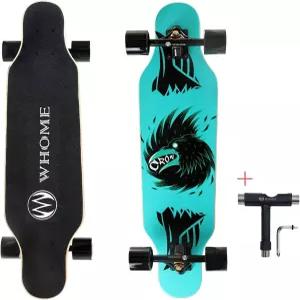 WHOME 롱보드 스케이트보드 - 성인/어린이 청소년/소녀 초보자/소년 프로 크루저 댄스 및 T-툴 포함 31인치