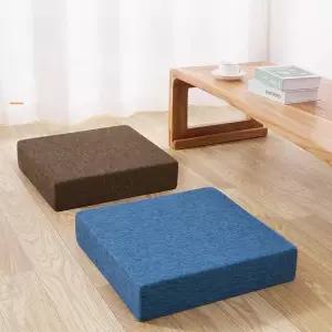 사각방석 린넨 스폰지 원형 두꺼운 딱딱한 인디고블루 패브릭 높은