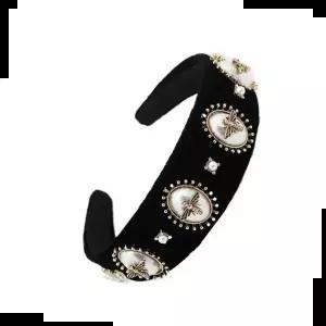 겨울 여왕벌 꿀벌 왕 진주 헤어밴드 넓은 머리띠