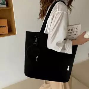 심플 441ZMW47 디자인 코인 파우치 빅포켓 여성 캔버스 에코백