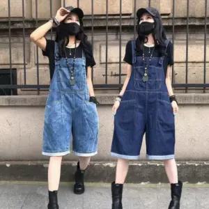 여성 멜빵 데님 와이드 반바지 SIS919 배기 몸빼바지 카고 엄마옷 스키니 밴딩바지 남자 편